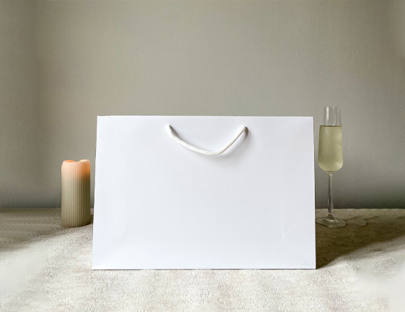 printed white paper bags