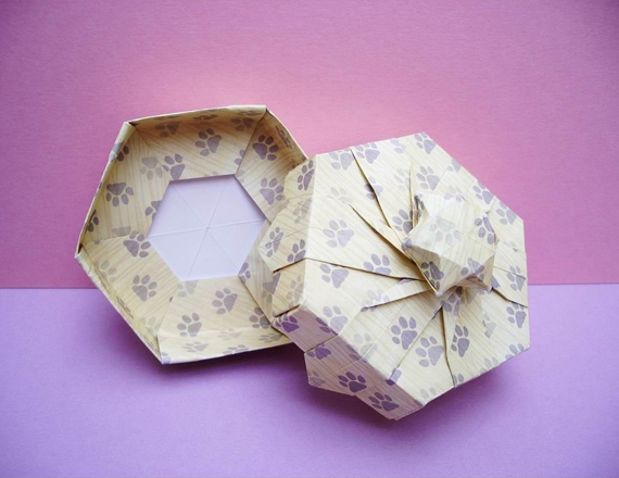 printed hexagon boxes