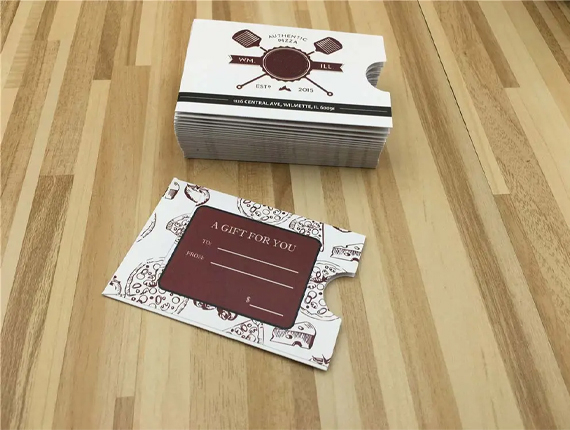 gift card sleeves packaging