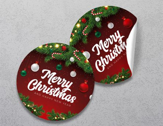 printed christmas stickers