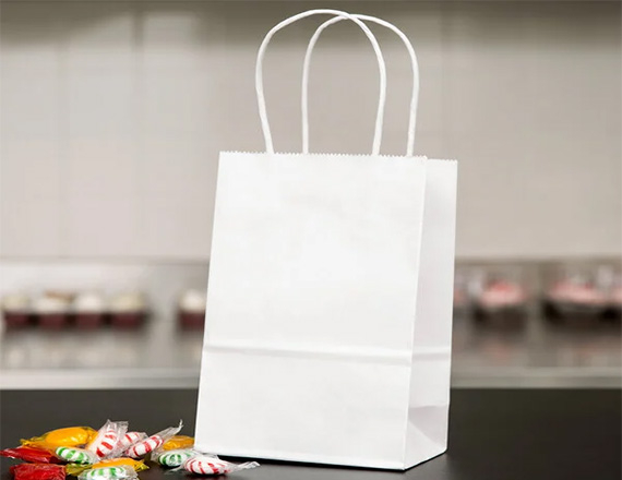 white paper bags with handles