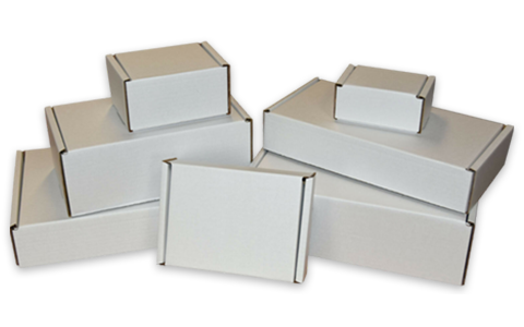 white cardboard boxes